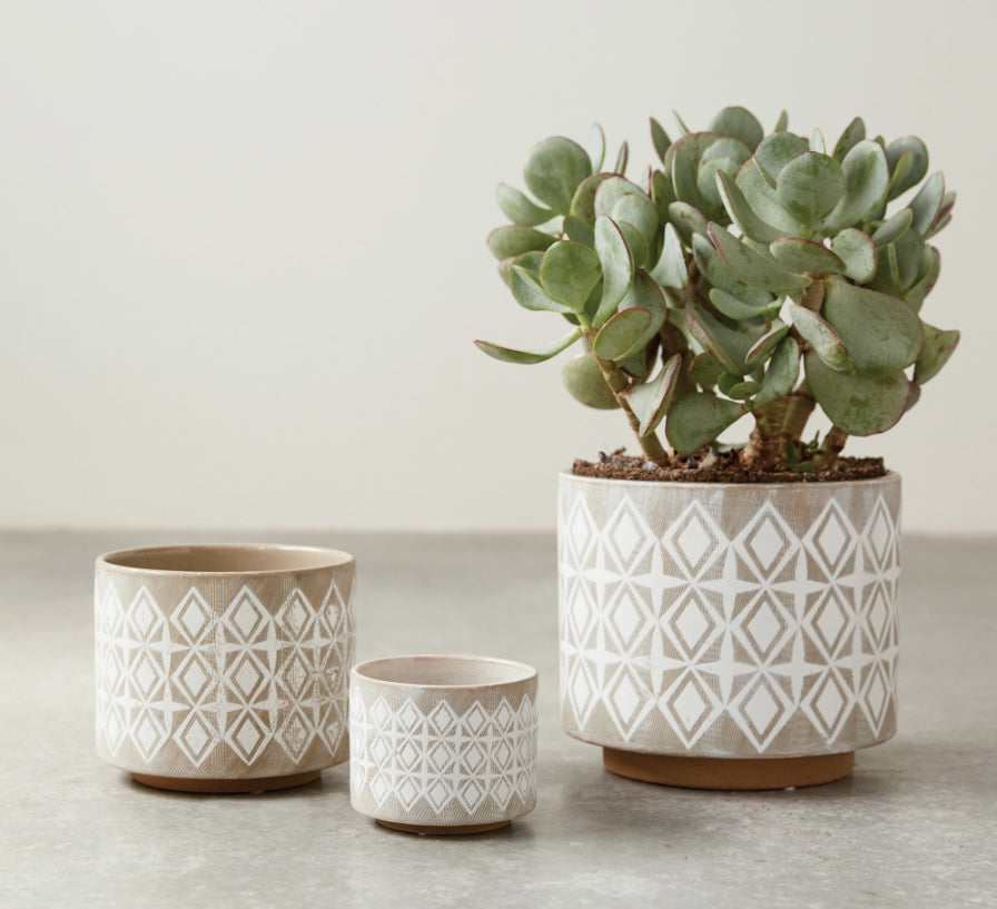 Planters w/Pattern-Med