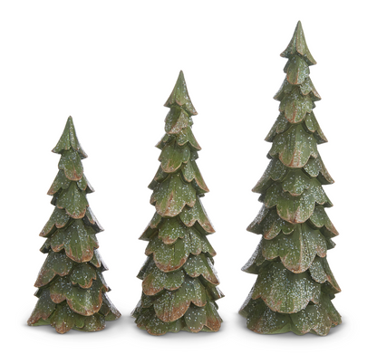 Green Wood Carved Trees