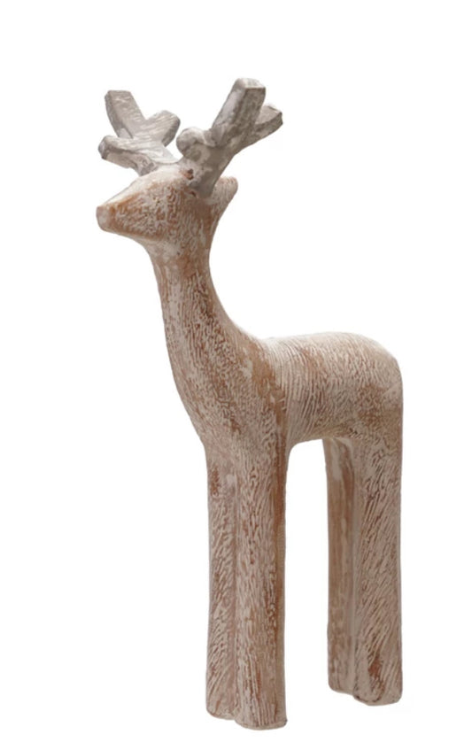 Whitewashed Resin Deer