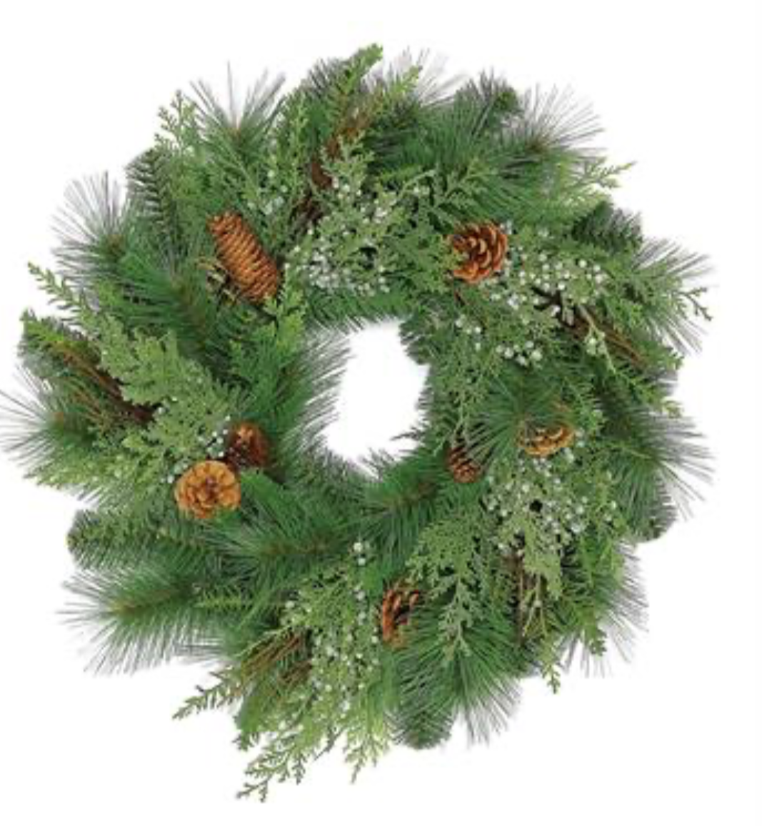 24” Cedar, Pine & Cone Wreath