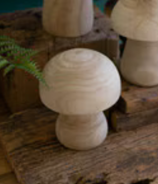 6” Natural Wood Mushroom