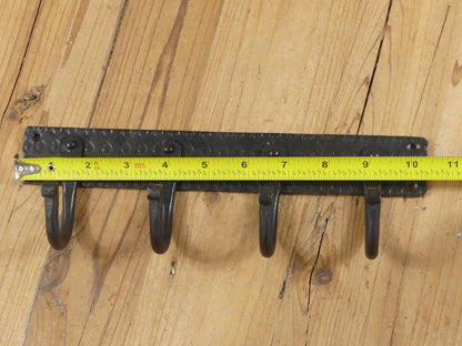 HAND FORGED IRON COAT RACK WITH 4 HOOKS
