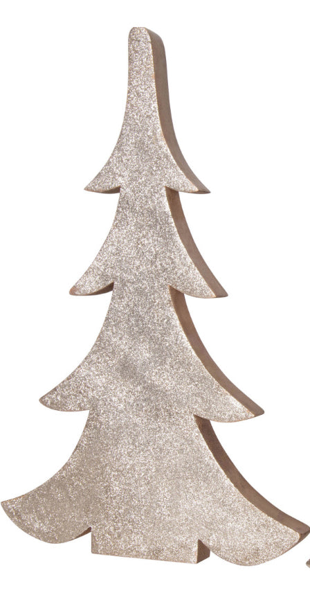 Wood Trees w/Gold Glitter-Lg