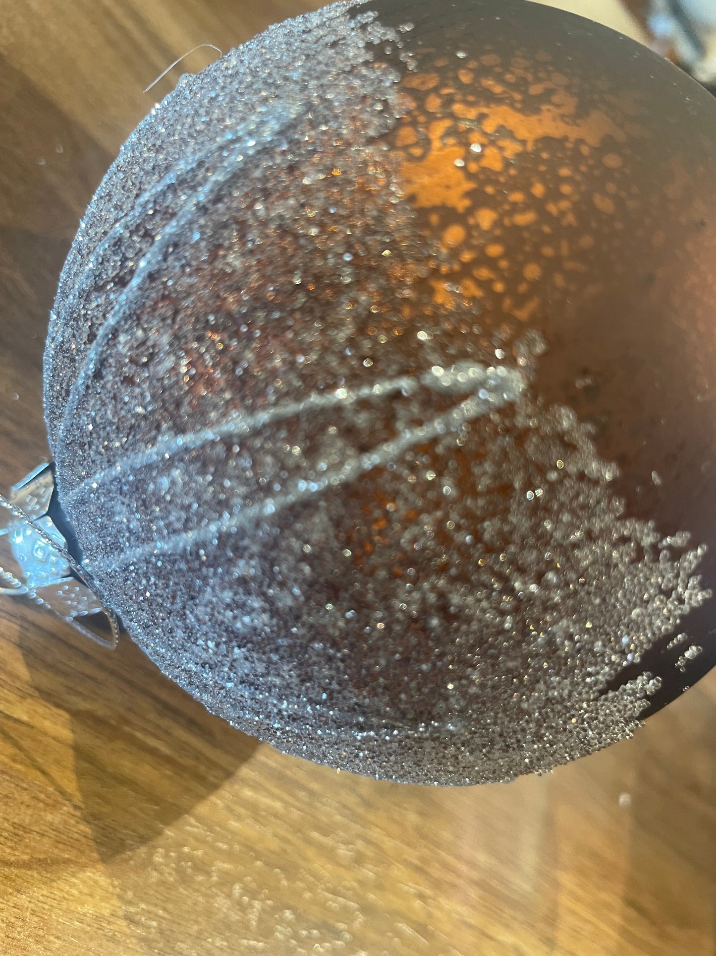 4” Ball Ornament w/Silver AccentAccent