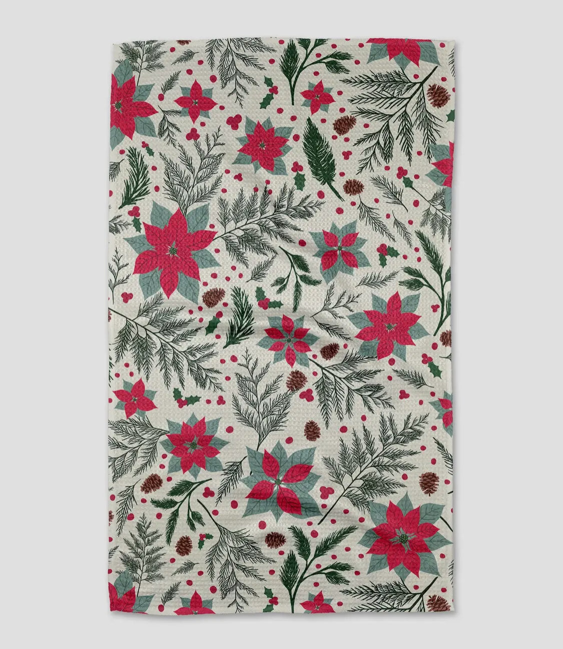 Woodland Poinsettia Tea Towel