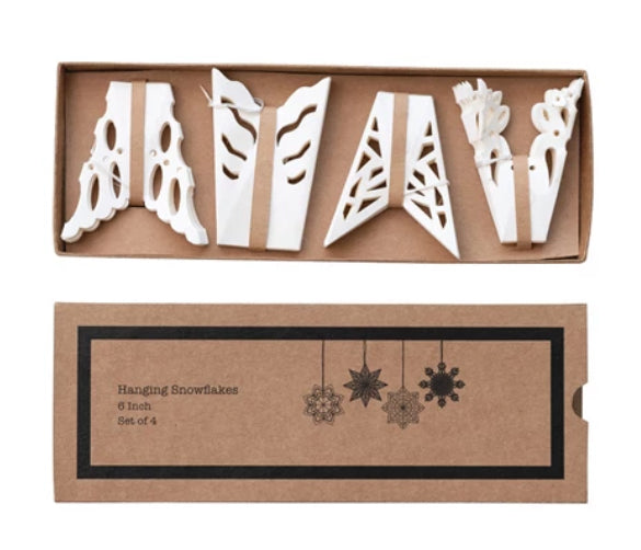 Handmade Recycled Paper Folding Snowflake Ornaments