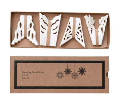 Handmade Recycled Paper Folding Snowflake Ornaments