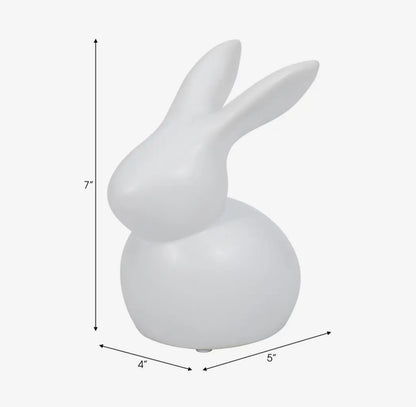7” White Ceramic Bunny