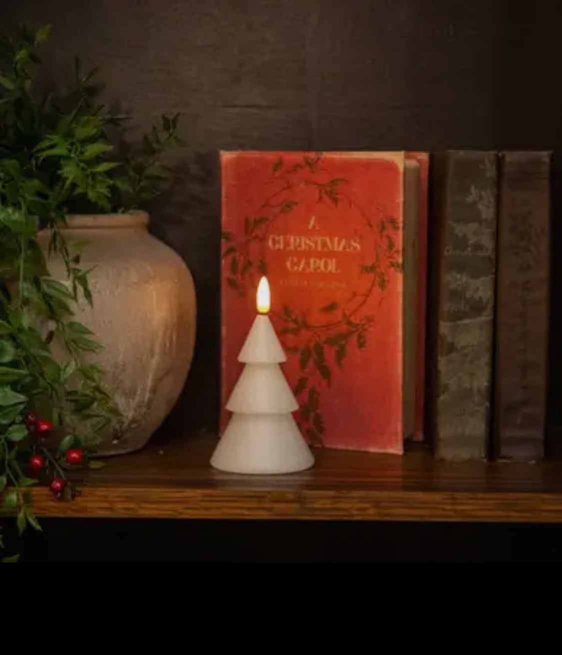5” Cream 3D Flame Smooth Tree Candle