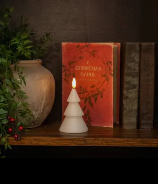 5” Cream 3D Flame Smooth Tree Candle