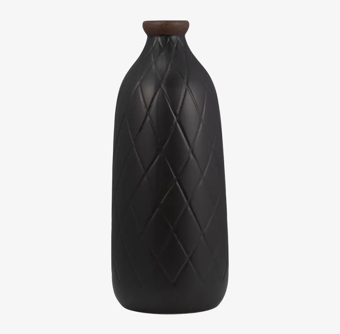 16” Ceramic Textured Diamond Vase