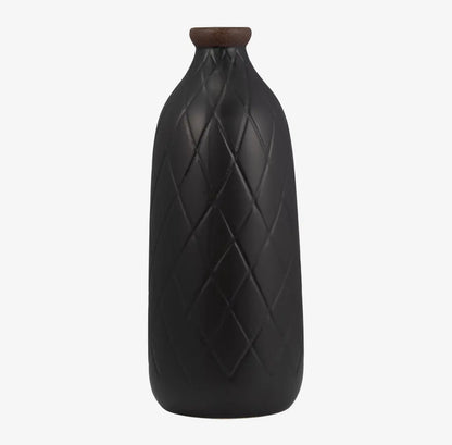 16” Ceramic Textured Diamond Vase