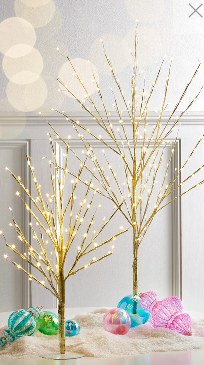 24” Lighted Gold Tree