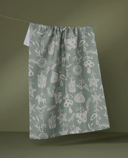Cozy Ornaments Tea Towel