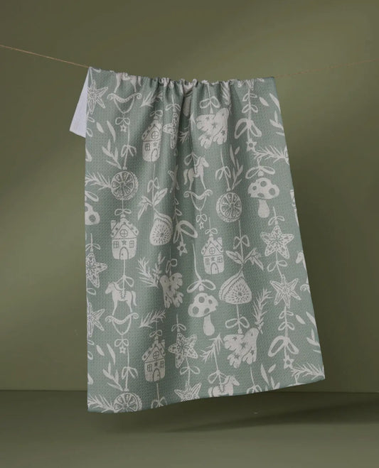 Cozy Ornaments Tea Towel