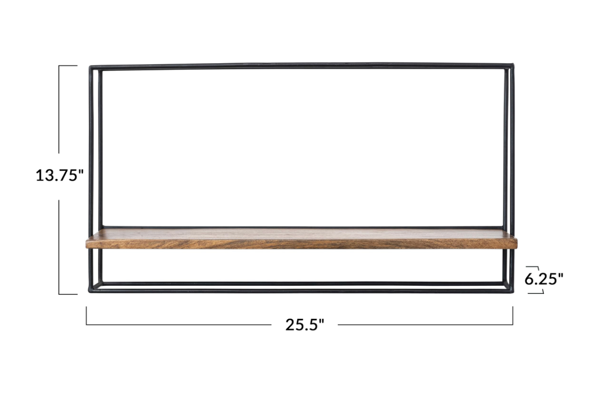 Modern Metal/Wood Wall Shelf