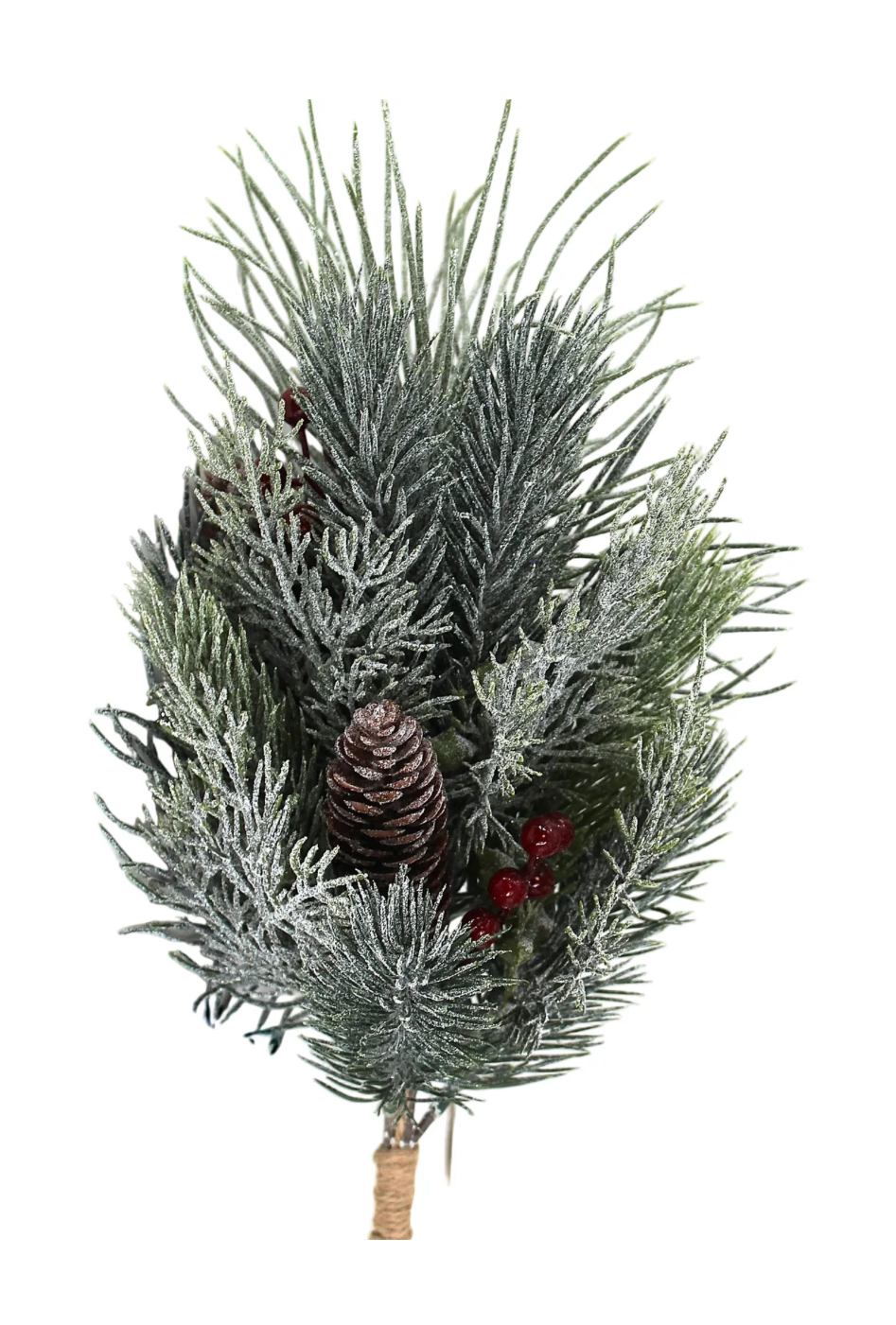 16” Frosted Pine w/Pinecones Bundle