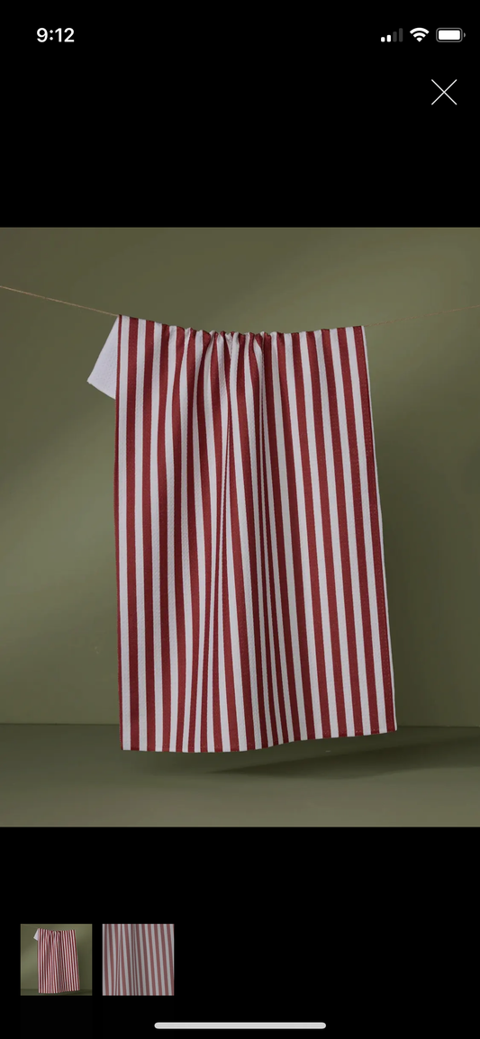 Ribbon Red Tea Towel