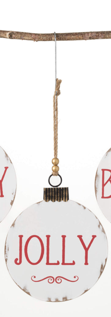 “Jolly” Text Ornament