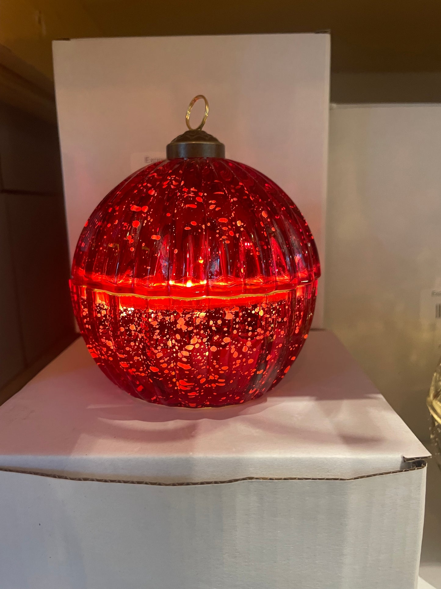 4.25”H Red LED Ornament Candle