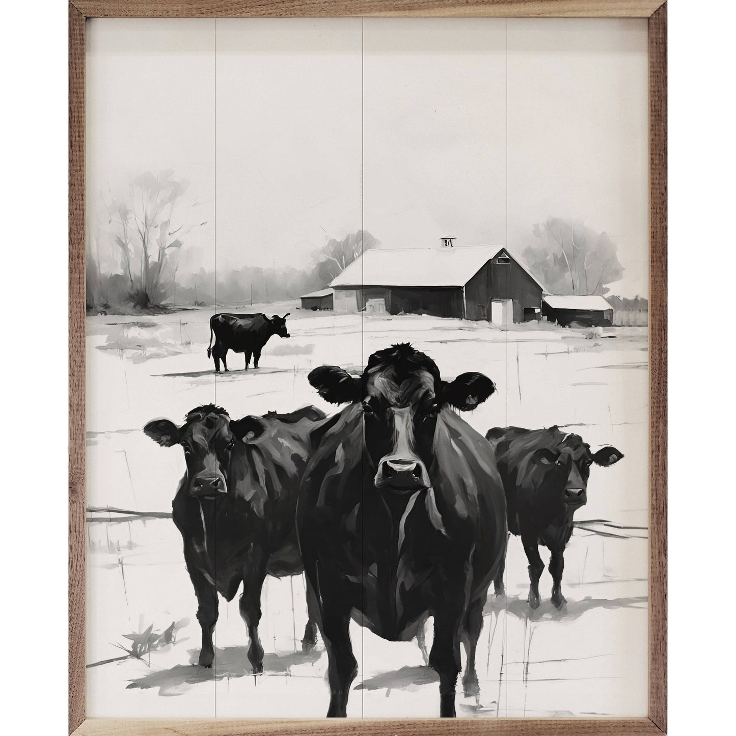 Cows In Pasture By Barn