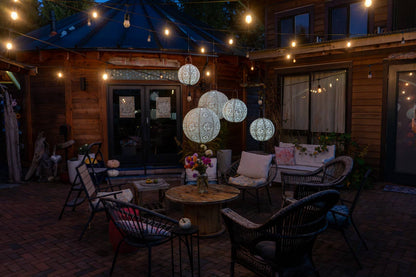 *NEW* Stella Luxe 12" Globe Boho Battery Lantern - Pearl