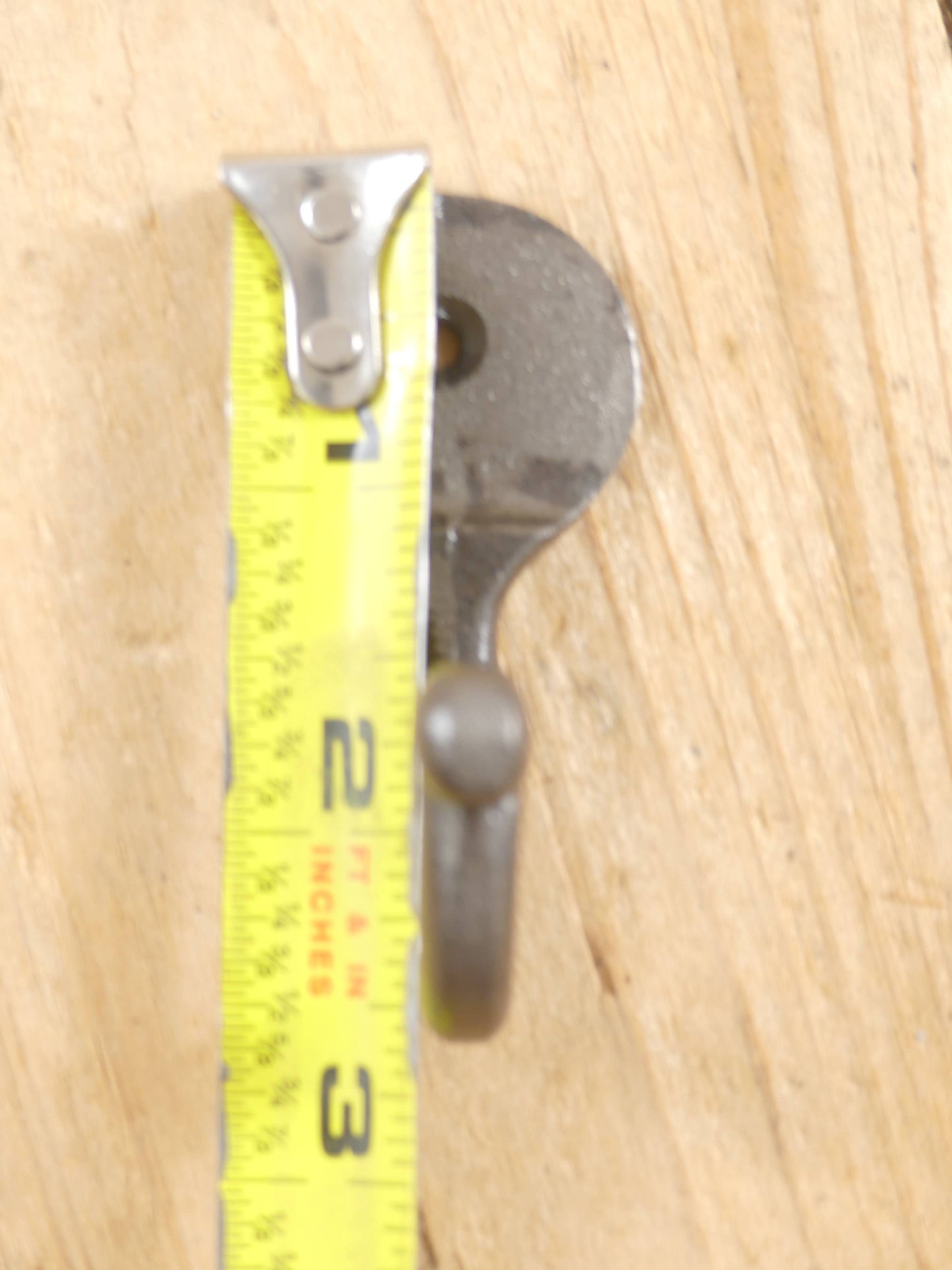 SMALL GLAZED IRON HOOK, 2 1/2" LONG