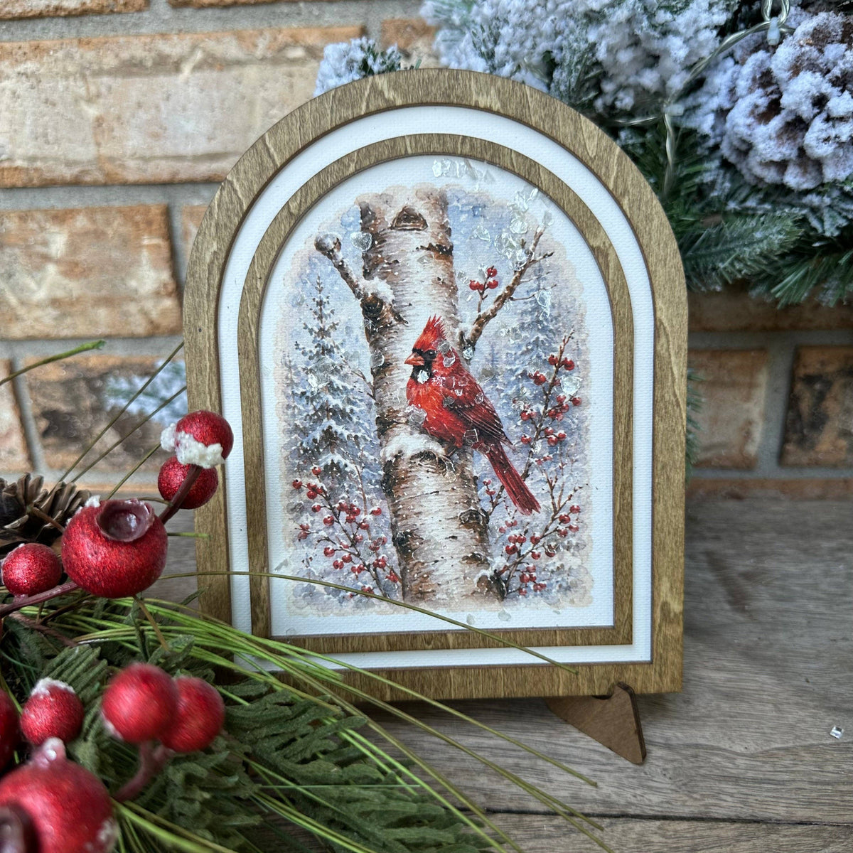 Birch Tree Cardinal | Canvas Artwork