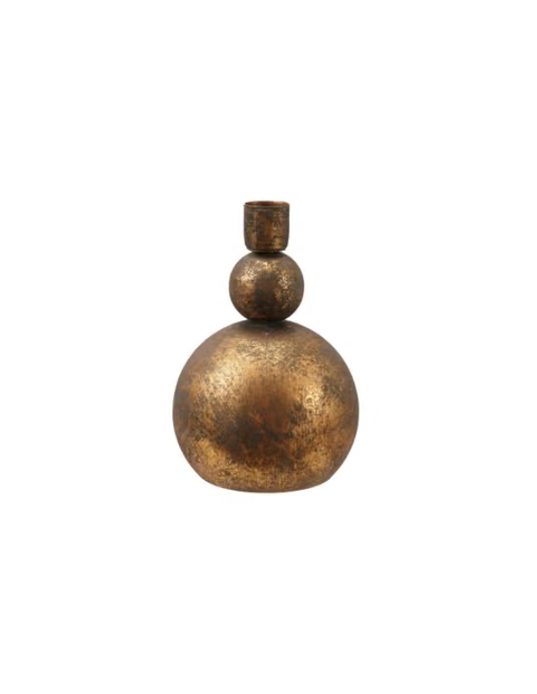 5.75” Antique Gold Metal Taper Holder