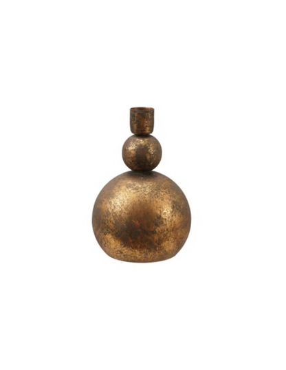 5.75” Antique Gold Metal Taper Holder