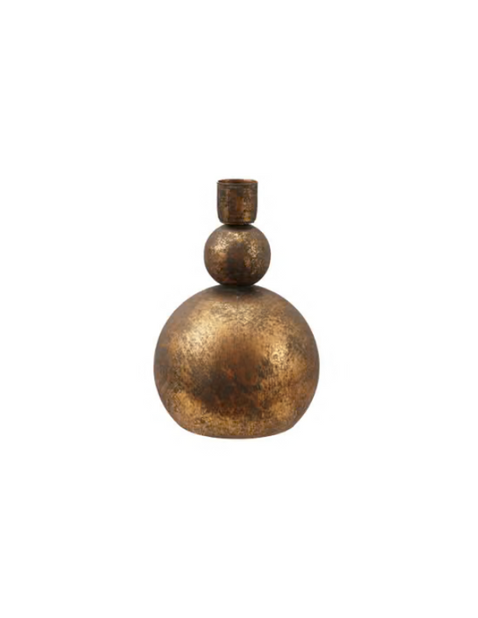 5.75” Antique Gold Metal Taper Holder