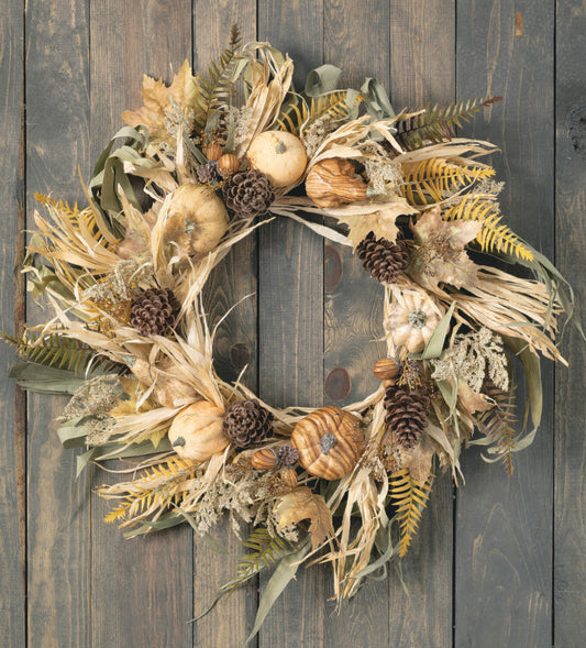 White Pumpkin Husk Wreath