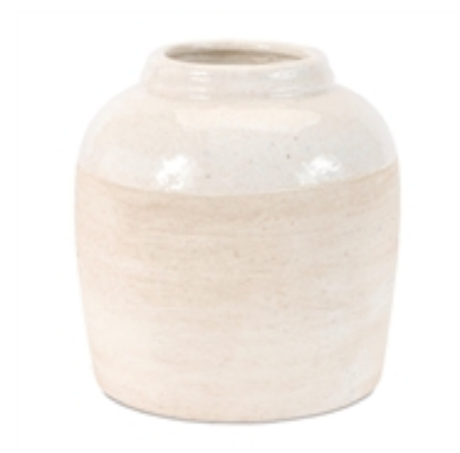 7.75”H Cream Stoneware Vase