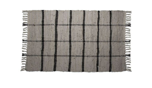 Handwoven Rug w/Leather