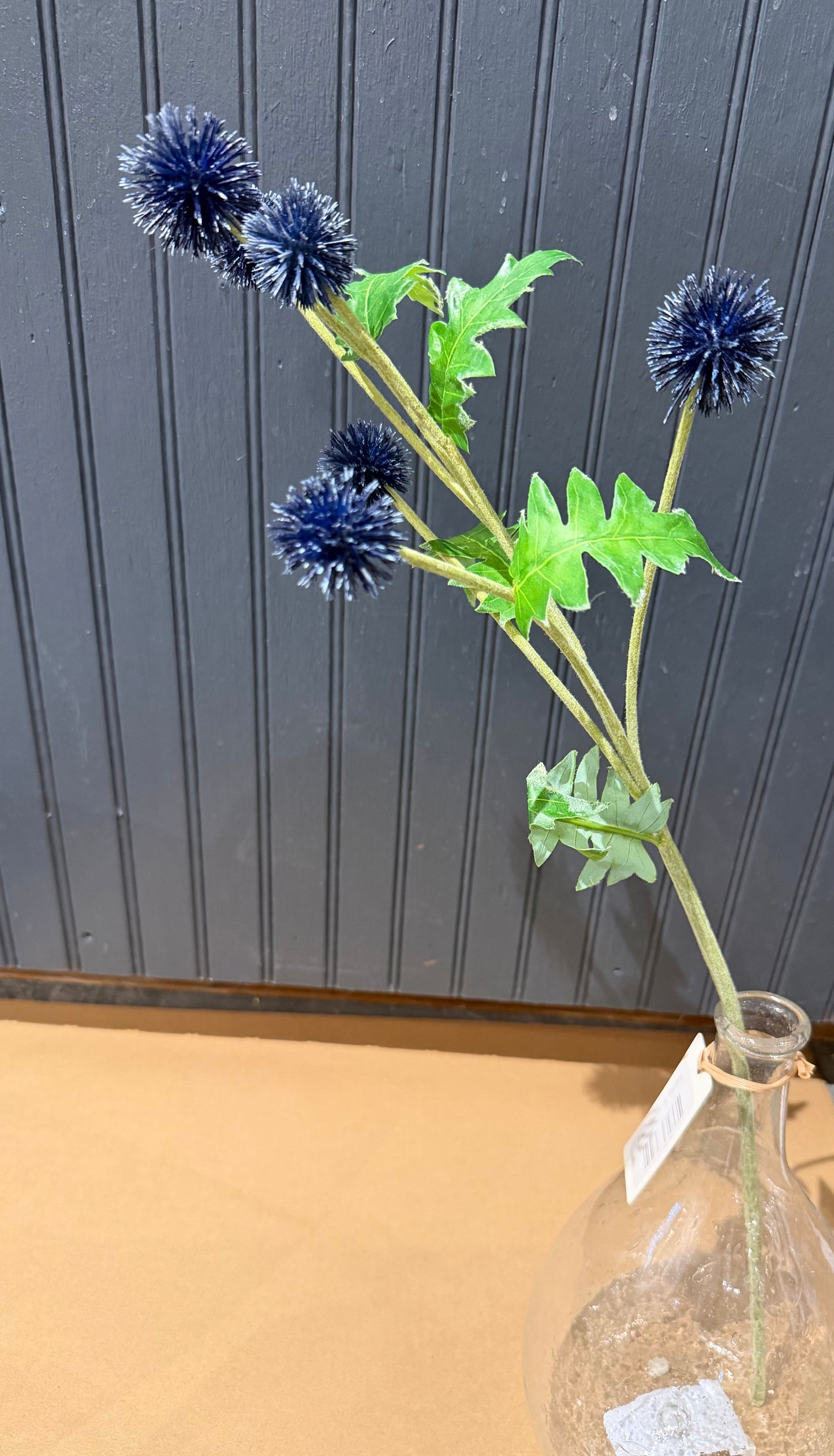25” Globe Dark Blue Thistle Spray