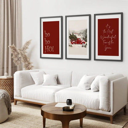 8”x10” Winter Holiday Decoration Art- Set/3-No Frame