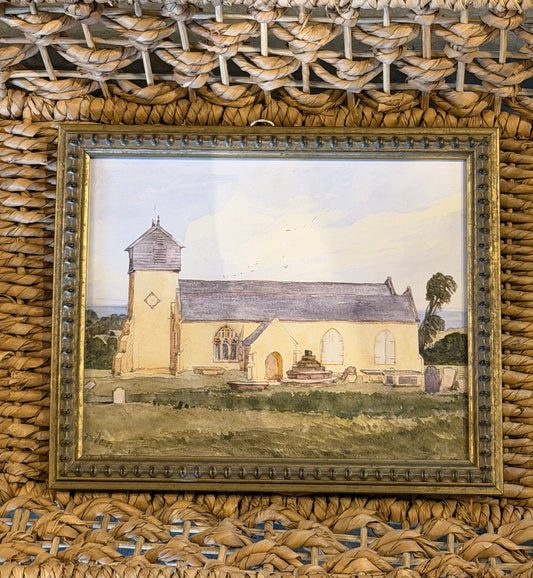 Vintage watercolor church U