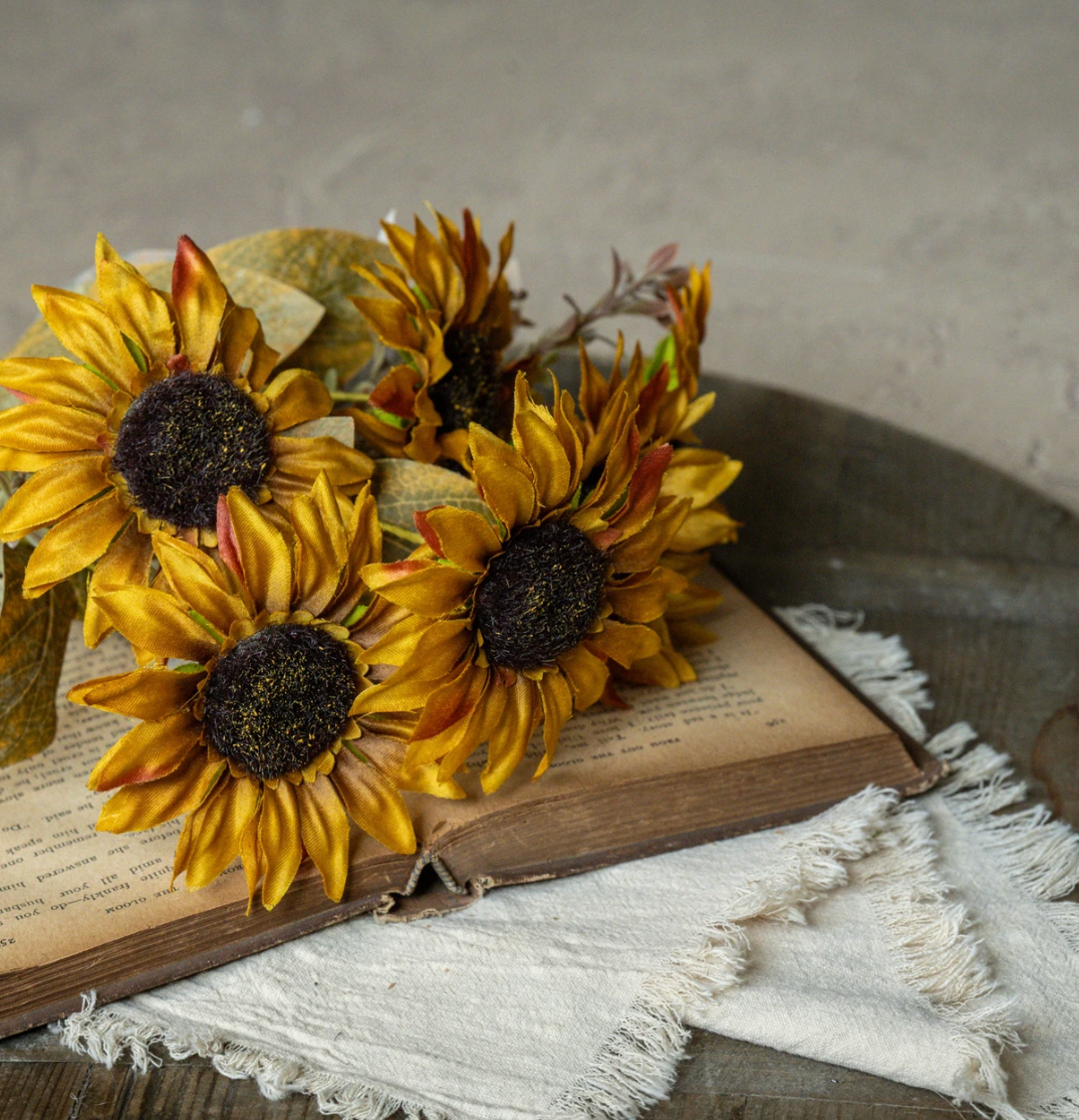 17” Dark Yellow Sunflower Bush