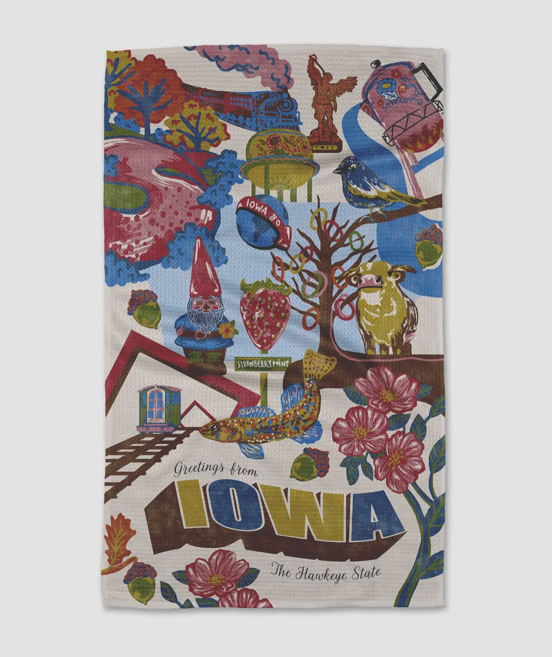 Greetings From Iowa Tea Towel