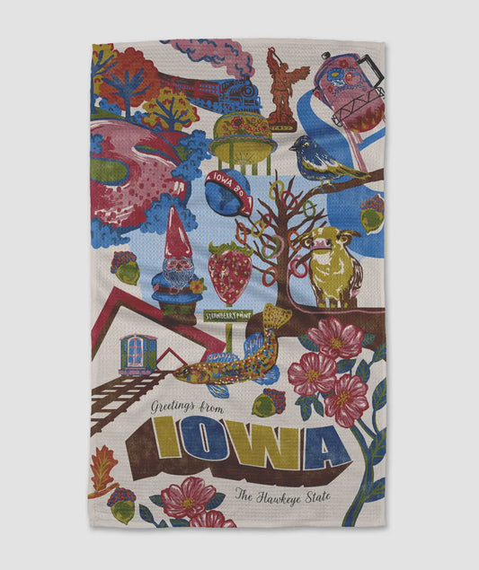Greetings From Iowa Tea Towel