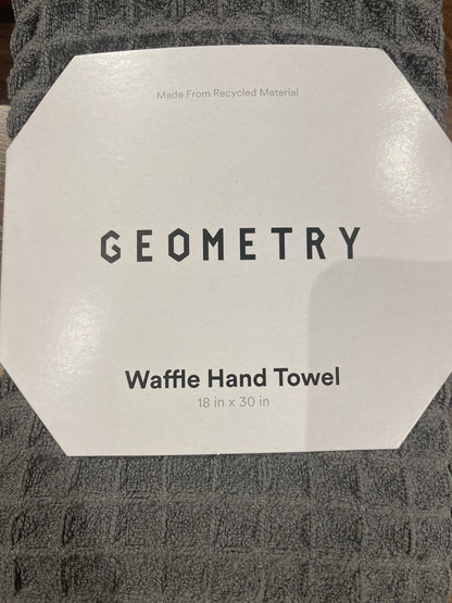 Geometry Charcoal Waffle Hand Towel