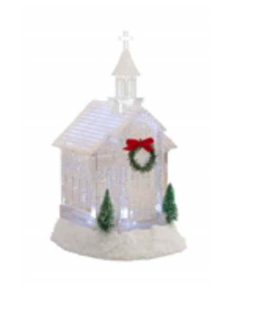 10.5” LED Church Snow Globe w/6 Hr Timer