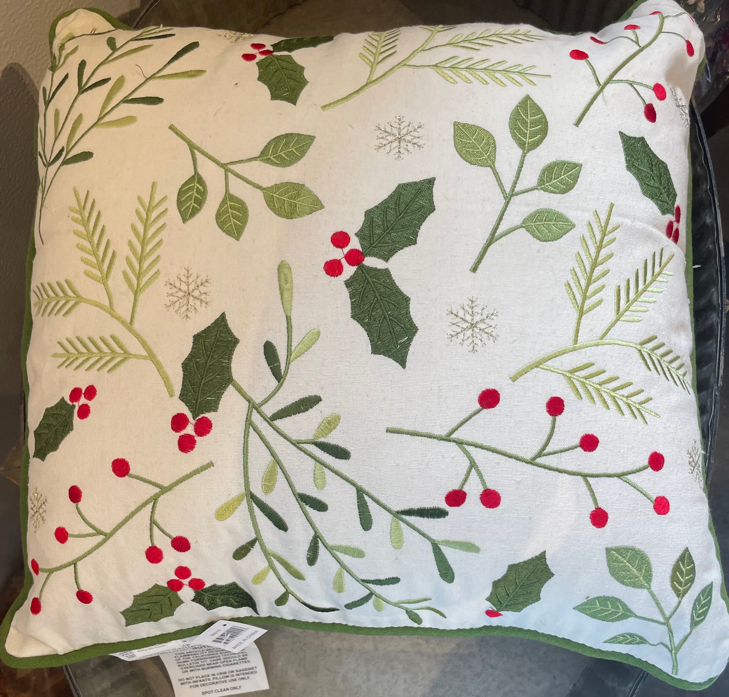 Holly Berry Accent Pillow