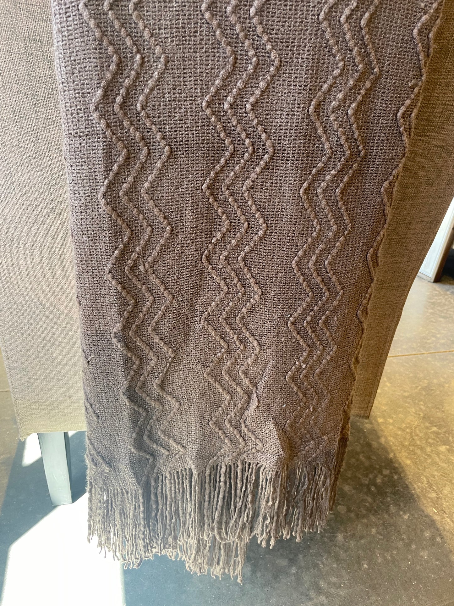 Knitted Zigzag Throw Blanket