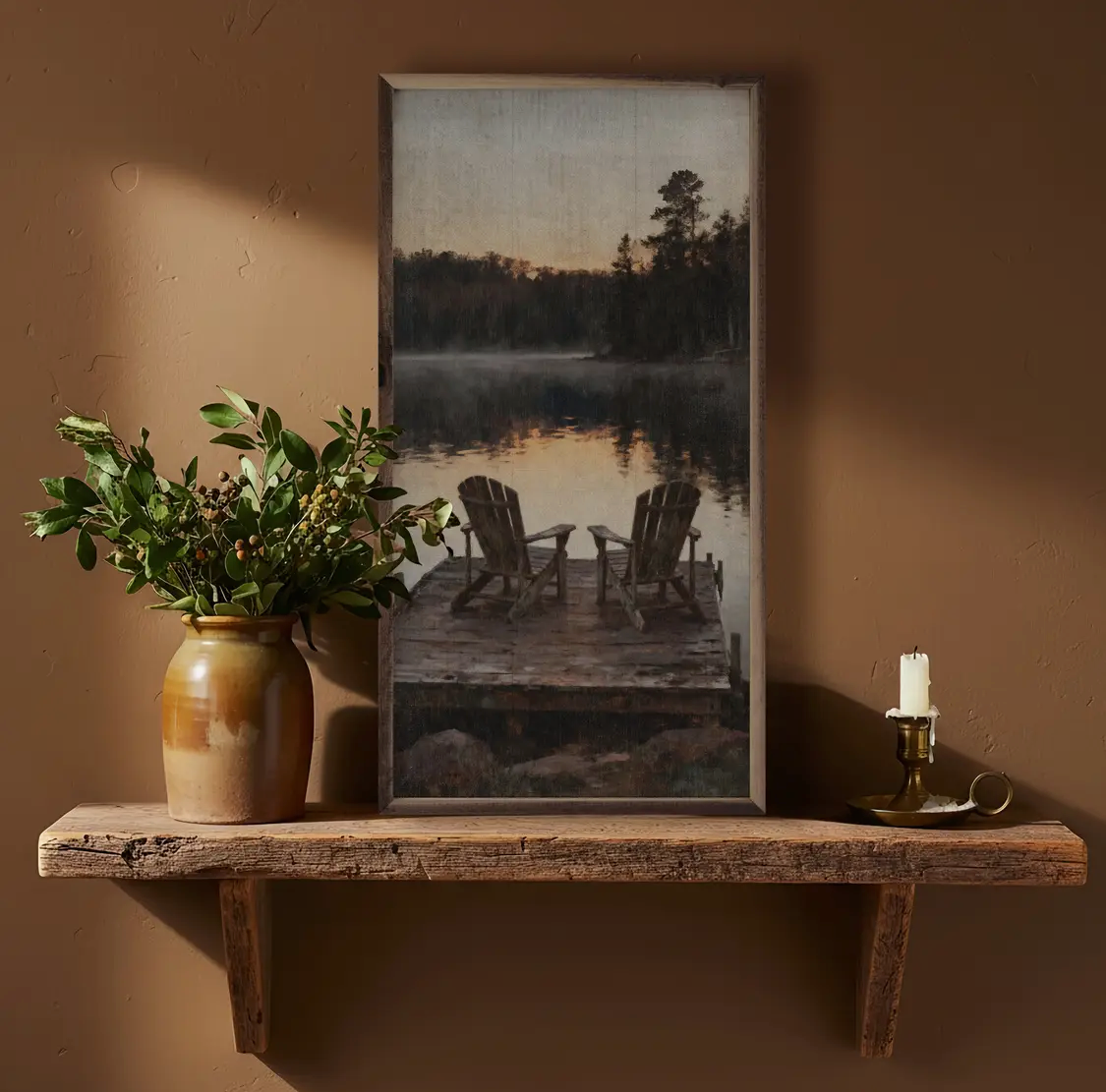 8” x 16” Dawn On The Lake Chairs