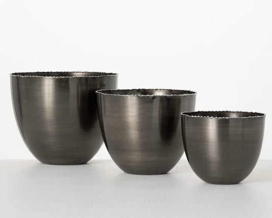 Metal Silver-Edged Planters