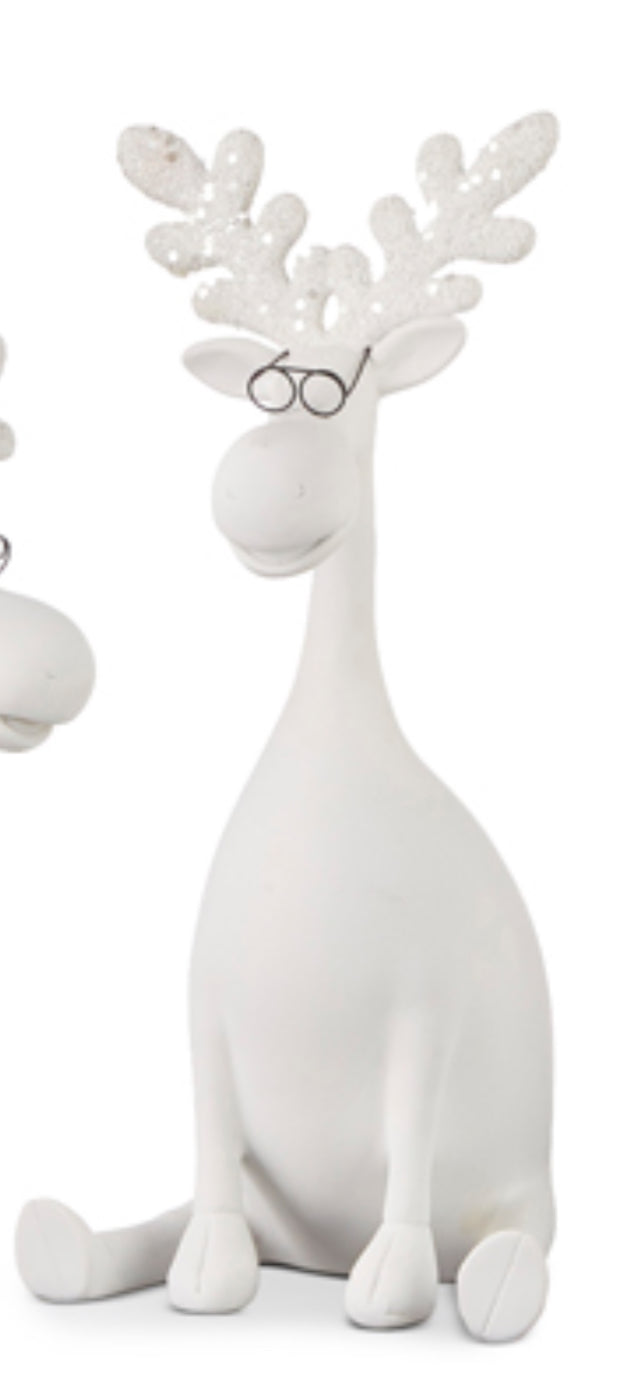 12” White Moose w/Glasses-2