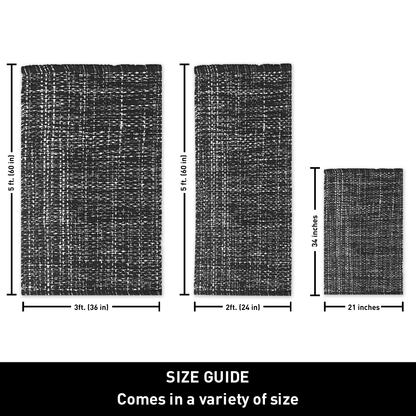 WAFFLE RUNNER, BLACK-WHITE, 2' x5'.