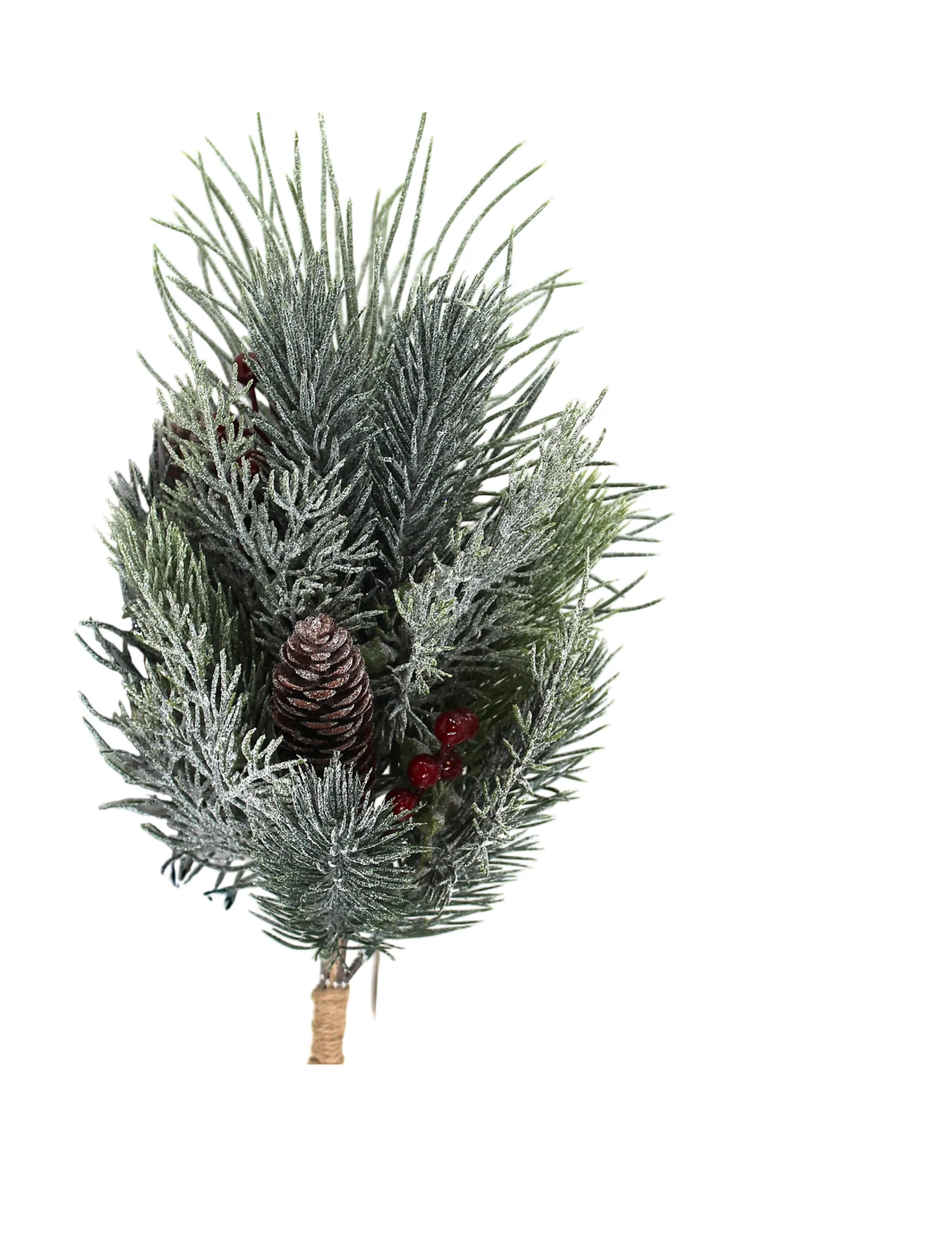 16” Frosted Pine w/Pinecones bundle