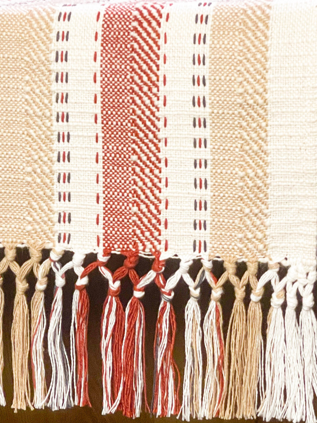 SANTA FE TABLE RUNNER, BEIGE-RUST, 14''x72''